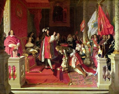 Felipe V de España haciendo a Mariscal James Fitzjames, Duque de Berwick, un Caballero del Toisón de Oro después de la Batalla de Almansa, 1818 de Jean Auguste Dominique Ingres